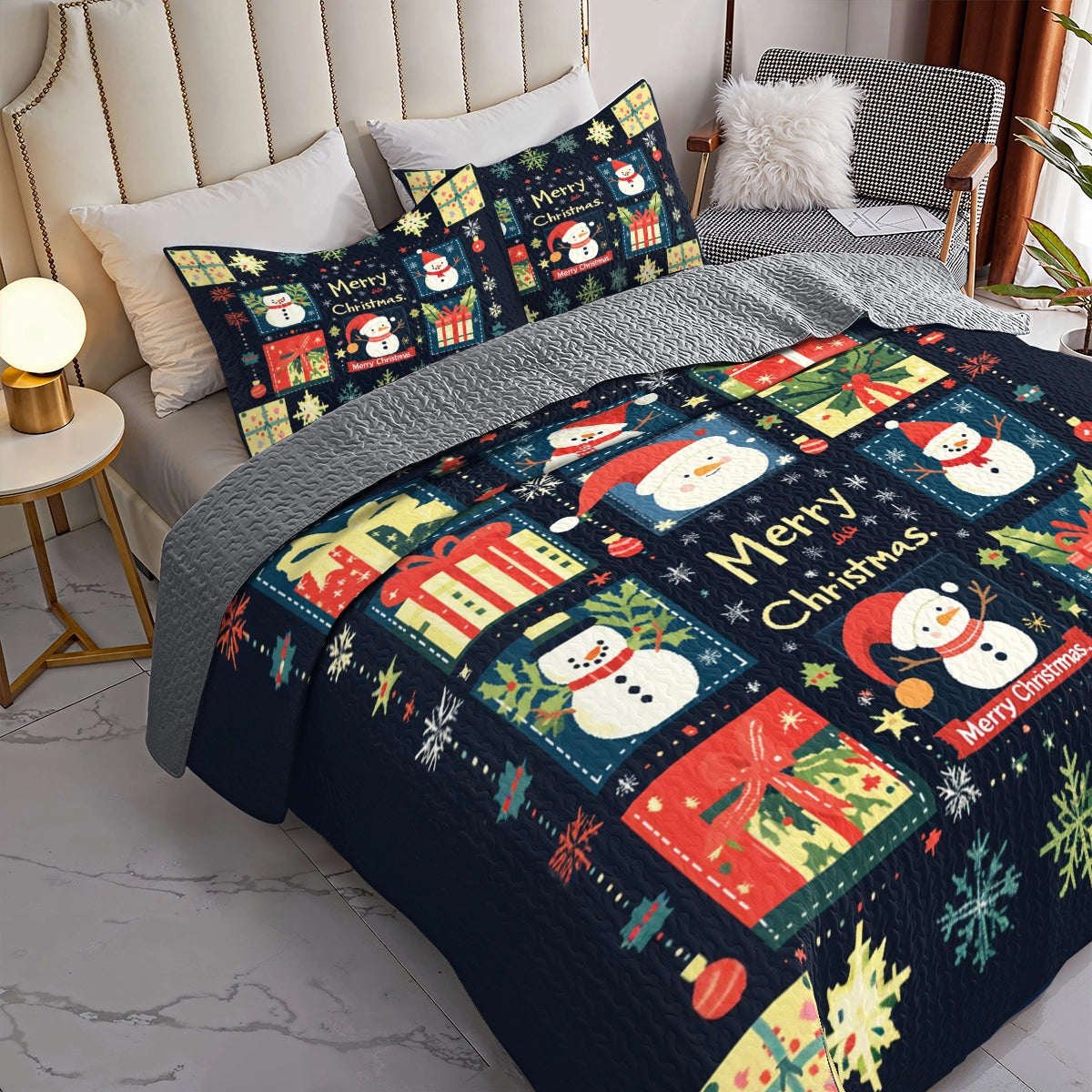 Shineful All Season Quilt 3-Piece Set Jolly Christmas