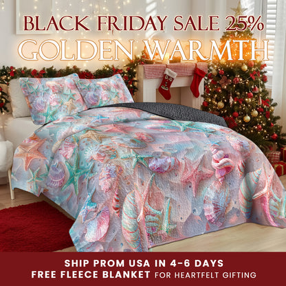 Shineful Quilt 3-Piece Set Coastal Shell