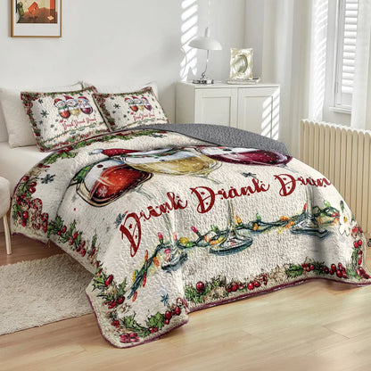 Shineful All Season Quilt 3-Piece Set - Cozy Christmas Vineyard