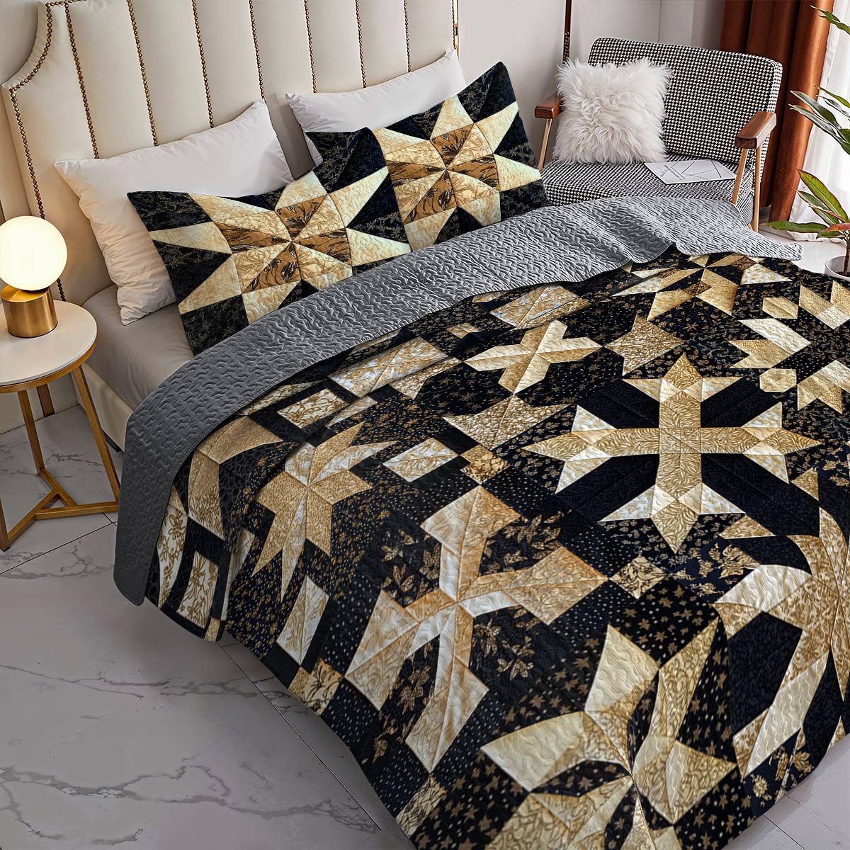 Shineful All Season Quilt 3-Piece Set Luxury Blocks