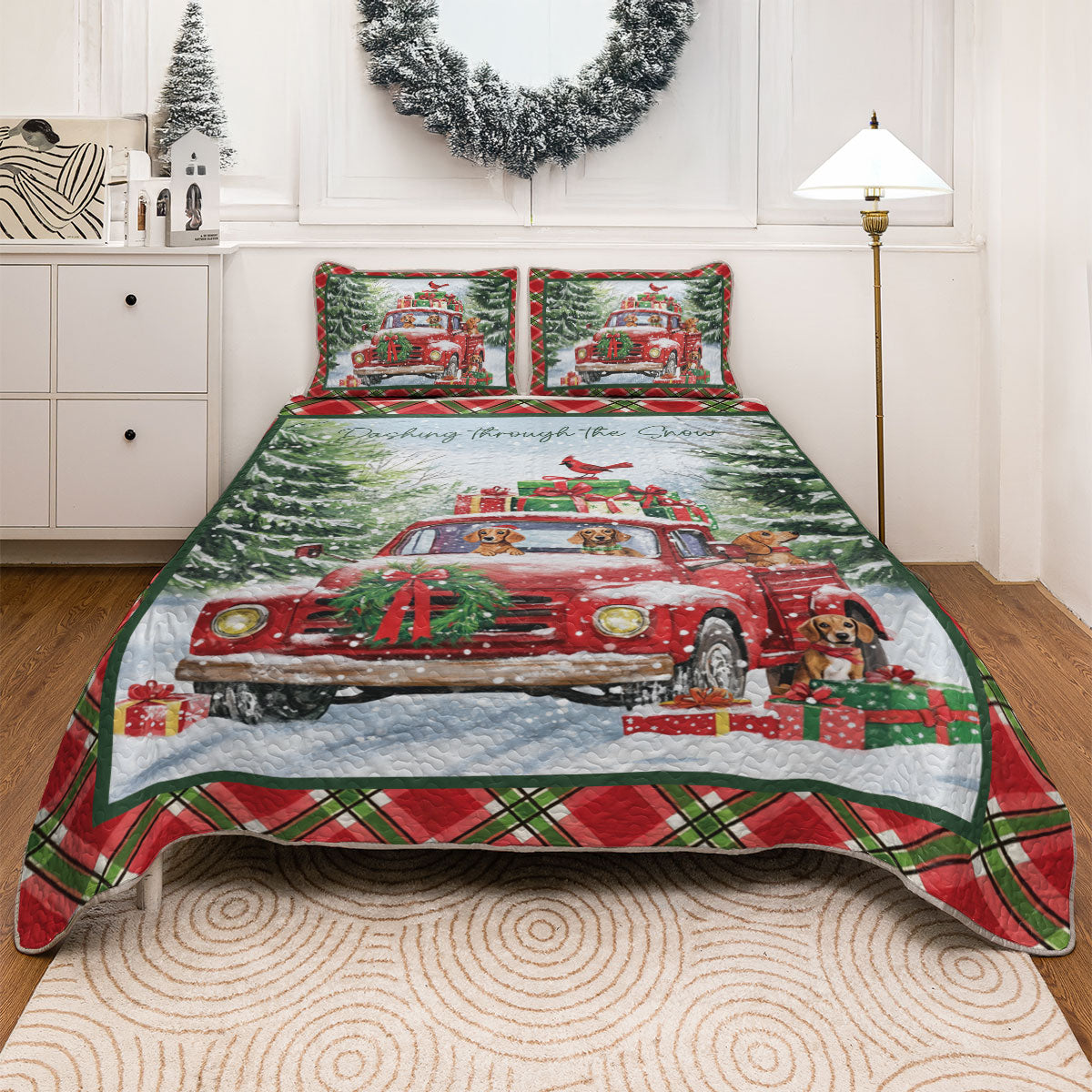 Shineful All Season Quilt 3-Piece Set Dashing Dachshund
