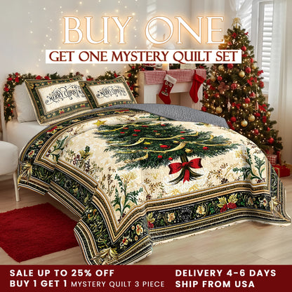 Shineful Quilt 3-Piece Set Classic Christmas Tree
