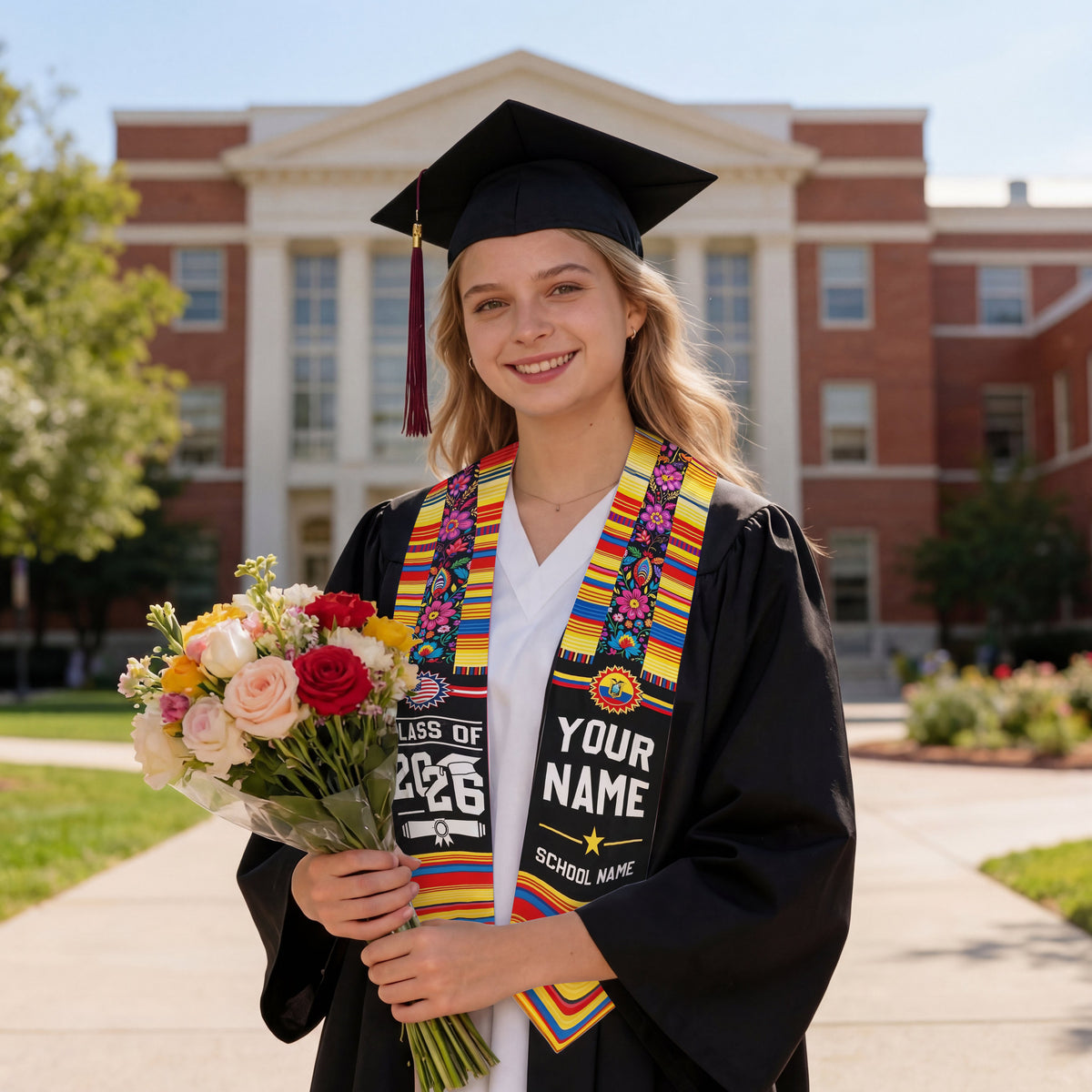 Shineful Graduation Sash Personalized Latin Heritage