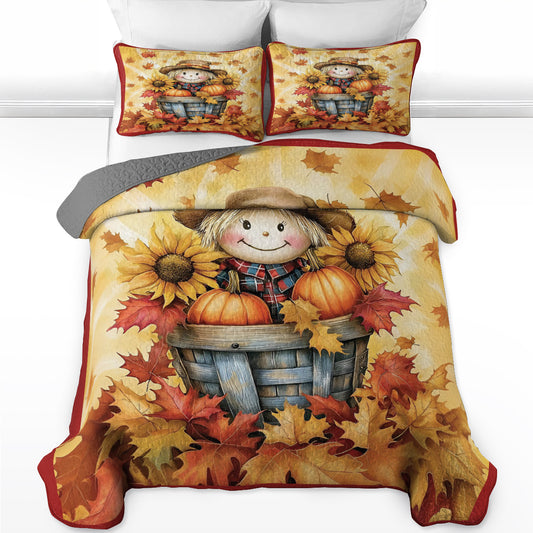 Shineful All Season Quilt 3-Piece Set Cute Scarecrow