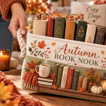 Shineful Cozy Autumn Reading Book Basket