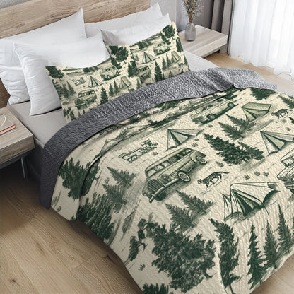 Shineful All Season Quilt 3-Piece Set - Rustic Camping Adventure
