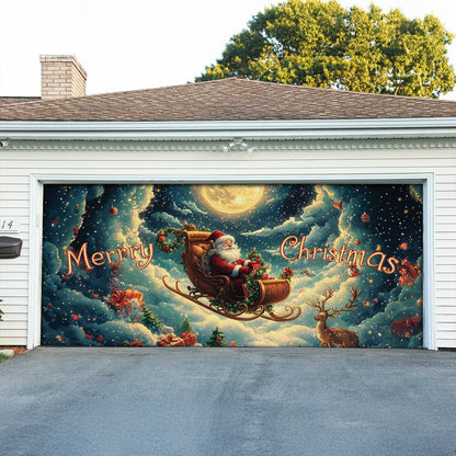 Shineful Garage Door Banner Decoration  Santa's Magical Sleigh Ride