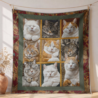 Shineful Quilt 3-Piece Set Sleepy Cats