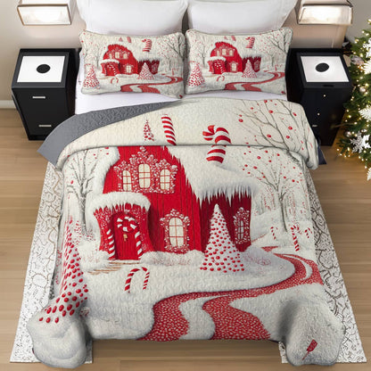 Shineful All Season Quilt 3-Piece Set Gentle Red House