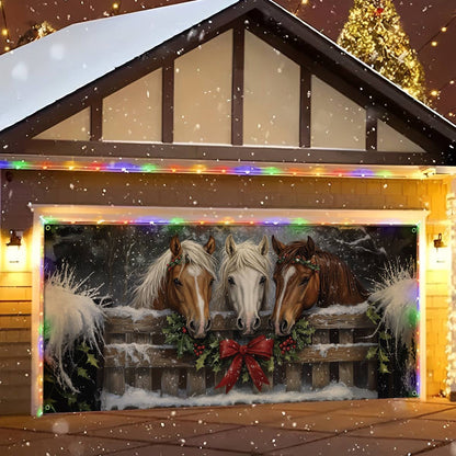 Shineful Garage Door Banner Decoration Festive Equestrian Harmony