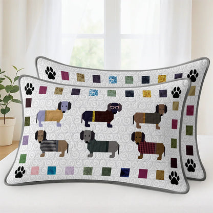 Shineful Quilt 3-Piece Set Dachshund Paws and Patches