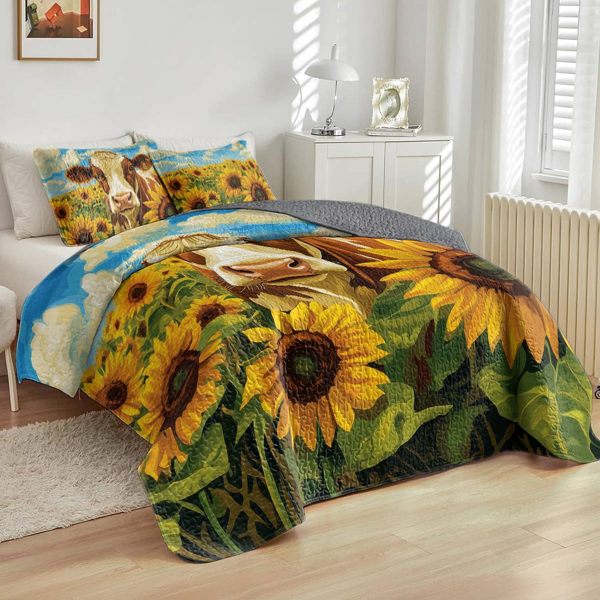 Shineful All Season Quilt 3-Piece Set - Sunflower Gaze