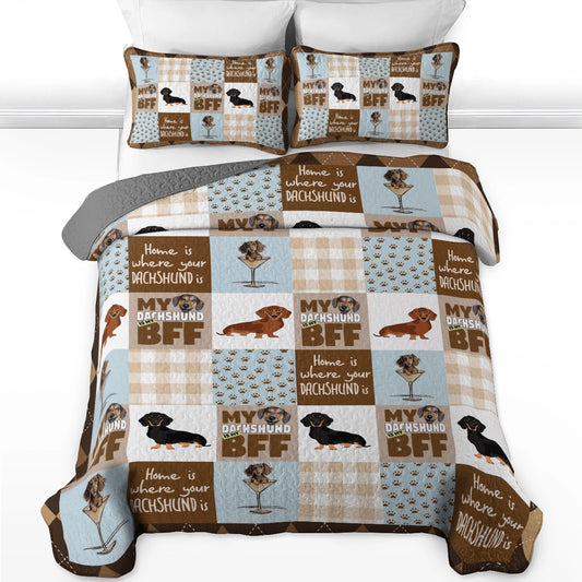 Shineful All Season Quilt 3-Piece Set Warm Paws