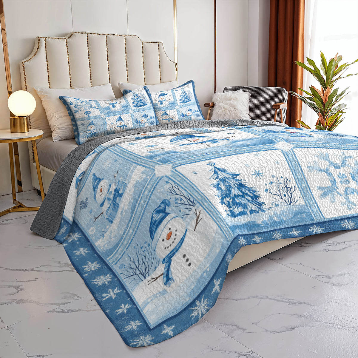 Shineful All Season Quilt 3-Piece Set Snowy Friends Comfort