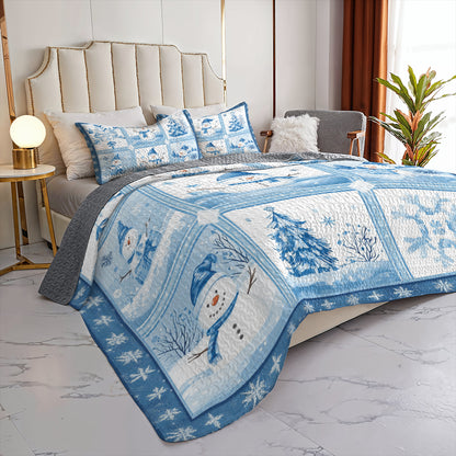 Shineful All Season Quilt 3-Piece Set Snowy Friends Comfort