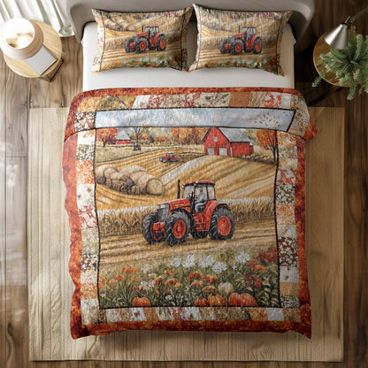 Shineful All Season Quilt 3-Piece Set - Farmer Autumn Harvest