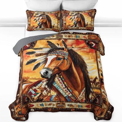 Shineful All Season Quilt 3-Piece Set Majestic Stallion