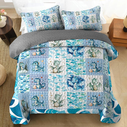 Shineful All Season Quilt 3-Piece Set - Baby Dragon Dreams