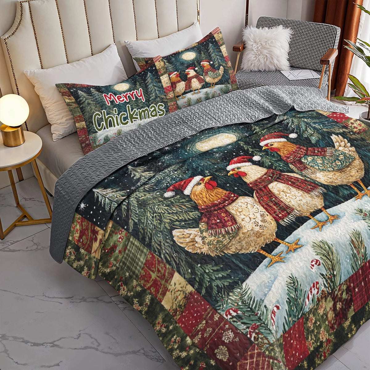 Shineful All Season Quilt 3-Piece Set - Chickmas Cheer