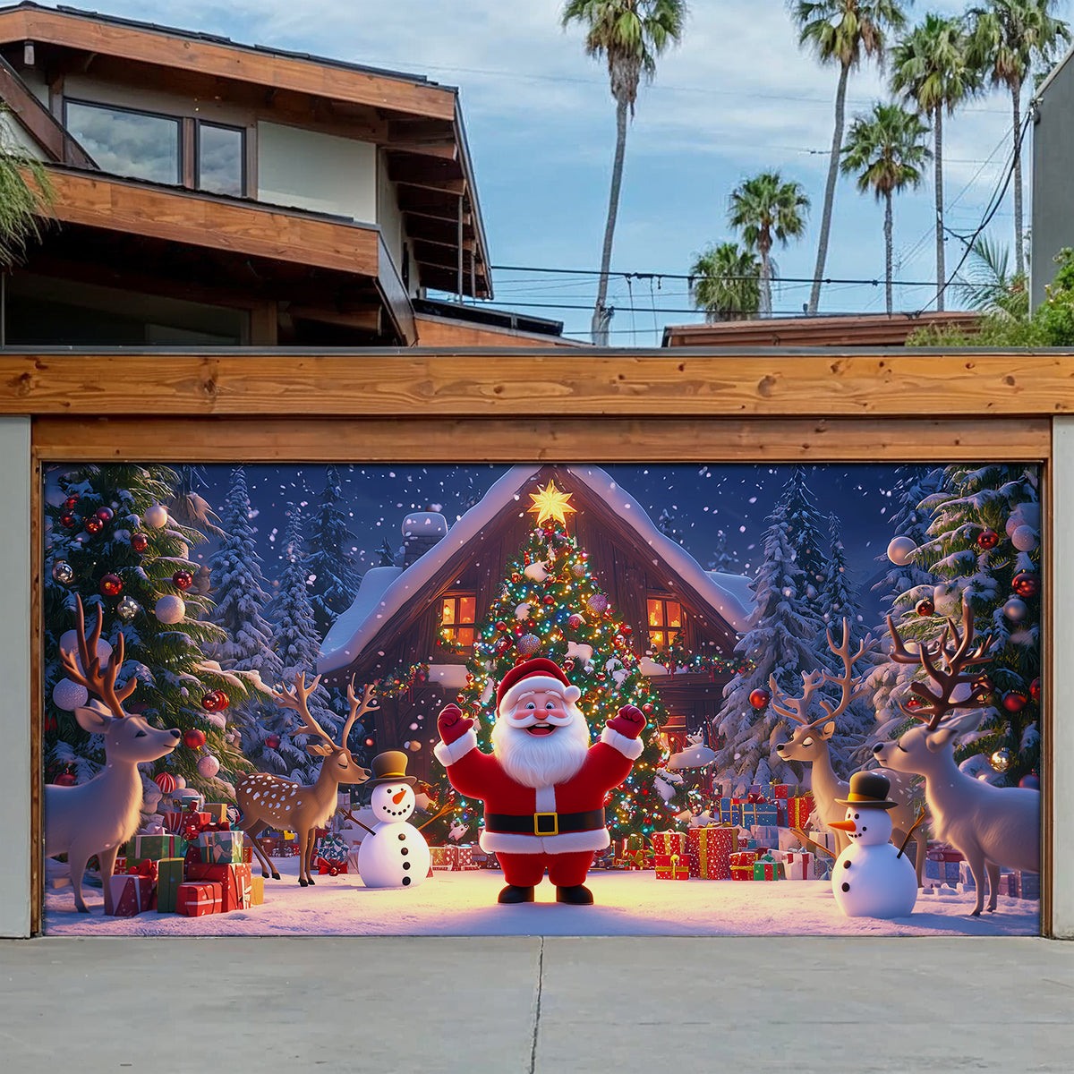 Shineful Garage Door Banner Decoration Merry Christmas Santa