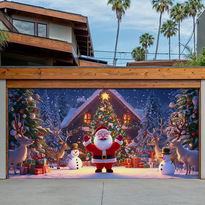 Shineful Garage Door Banner Decoration Merry Christmas Santa