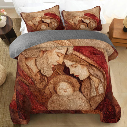 Shineful Quilt 3-Piece Set Eternal Harmony of the Holy Family