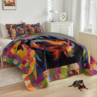Shineful All Season Quilt 3-Piece Set - Vibrant Rottie