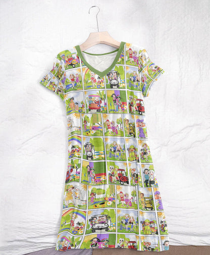 Golf Pajabears® V-Neck Nightshirts Happy Nt10