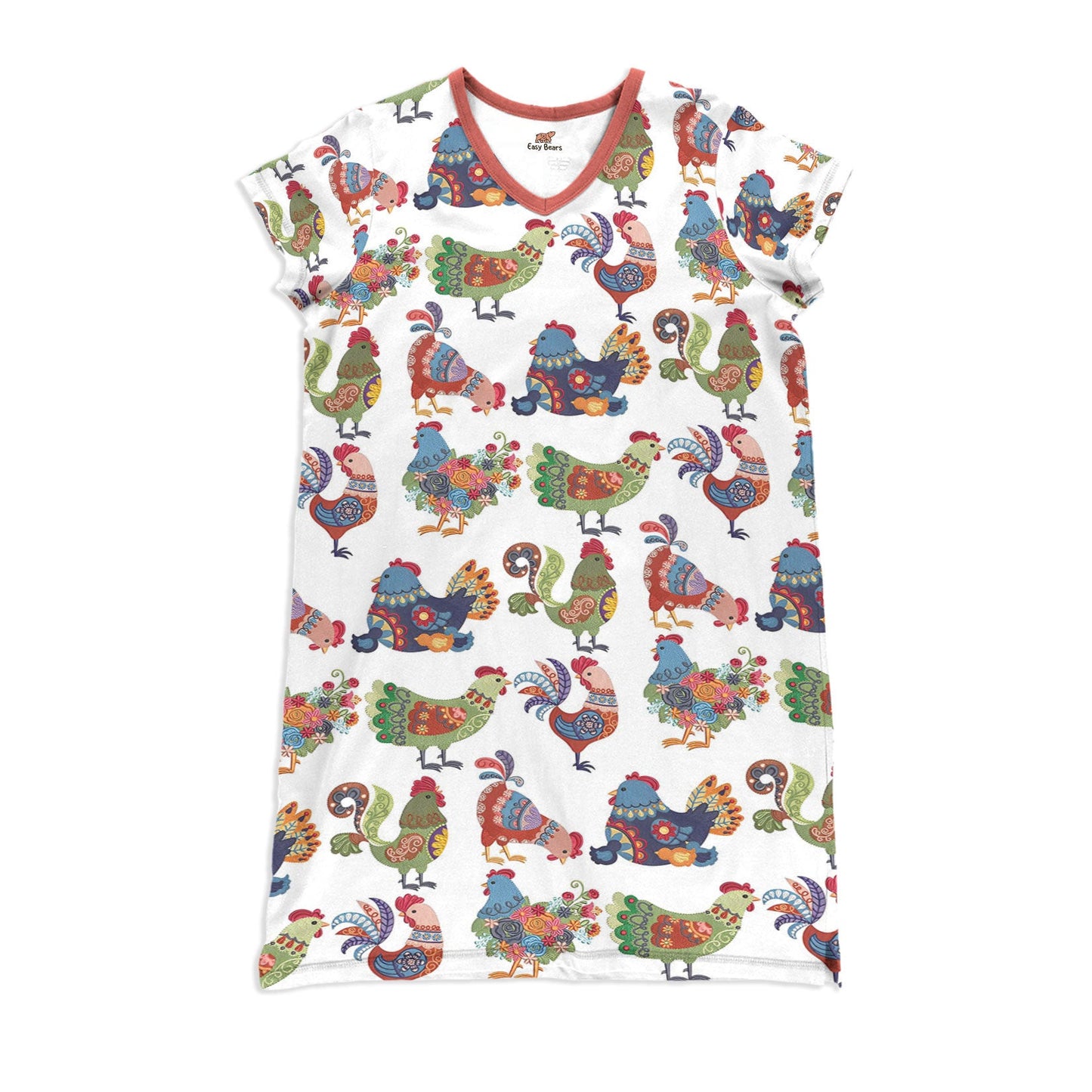 Chicken Pajabears® V-Neck Nightshirts Beautiful Ctl10
