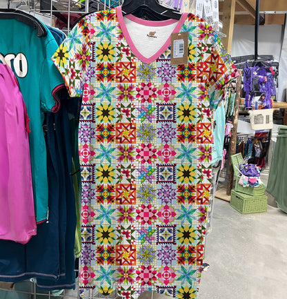 Quilting Flower Pajabears® V-Neck Nightshirts Splendid Tl10