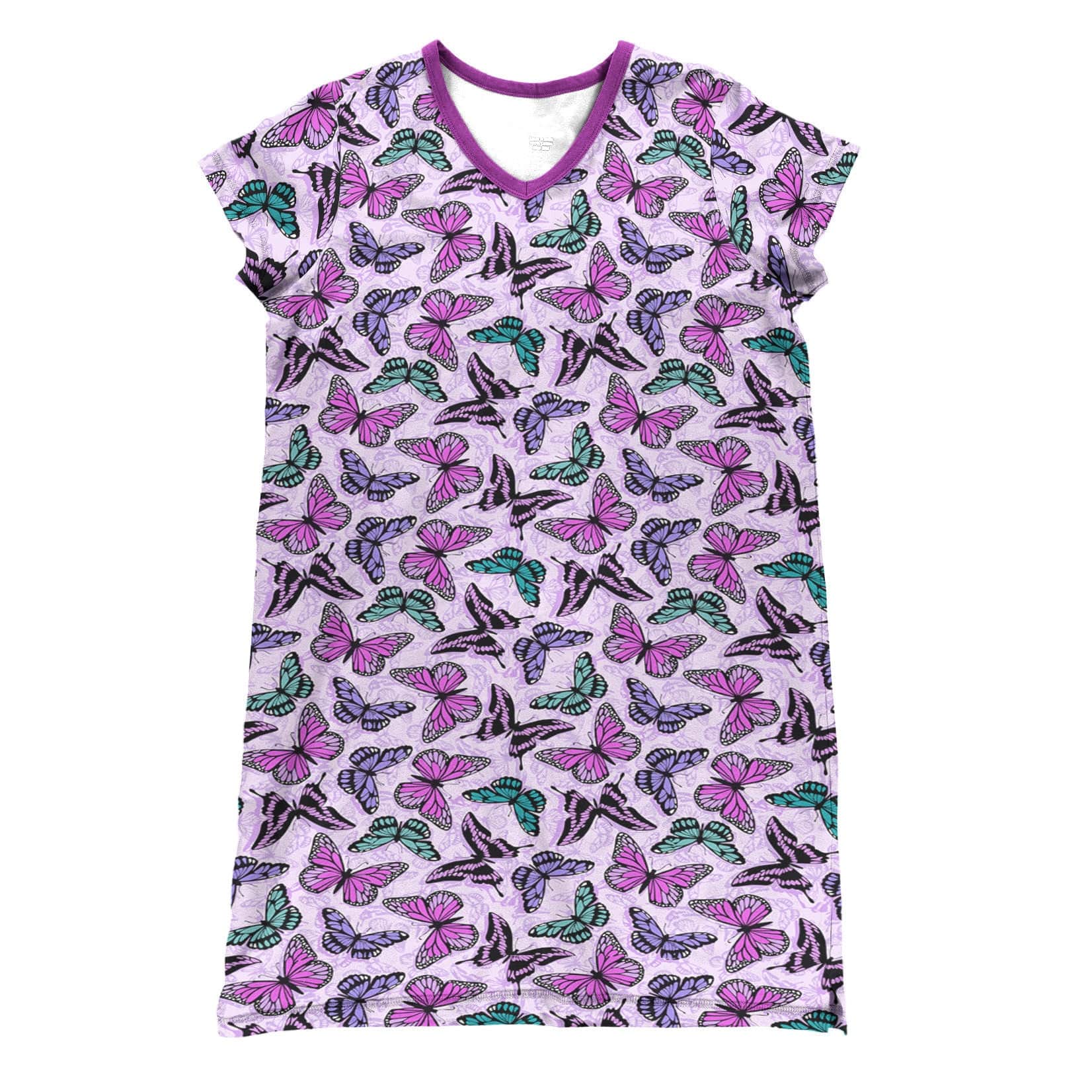 Resplendent Butterfly Pajabears® V-Neck Nightshirts Tl10