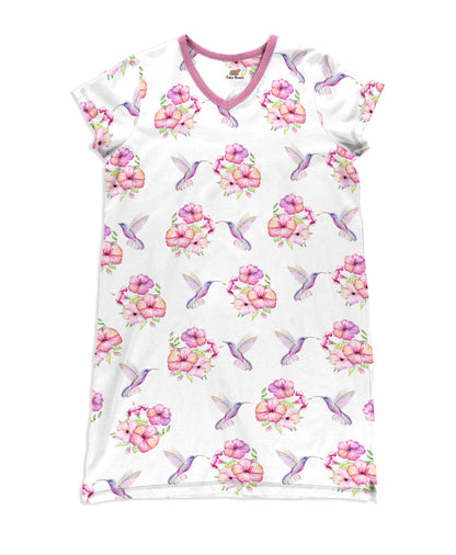 Hummingbird Pajabears® V-Neck Nightshirts Beautiful Tl10