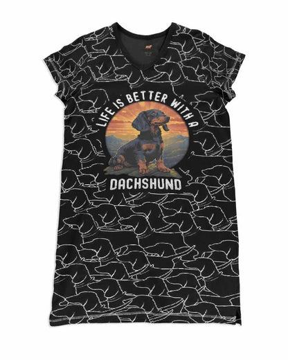 Dachshund Pajabears® V-Neck Women’s Nightshirts Life Is Better With A Qa55
