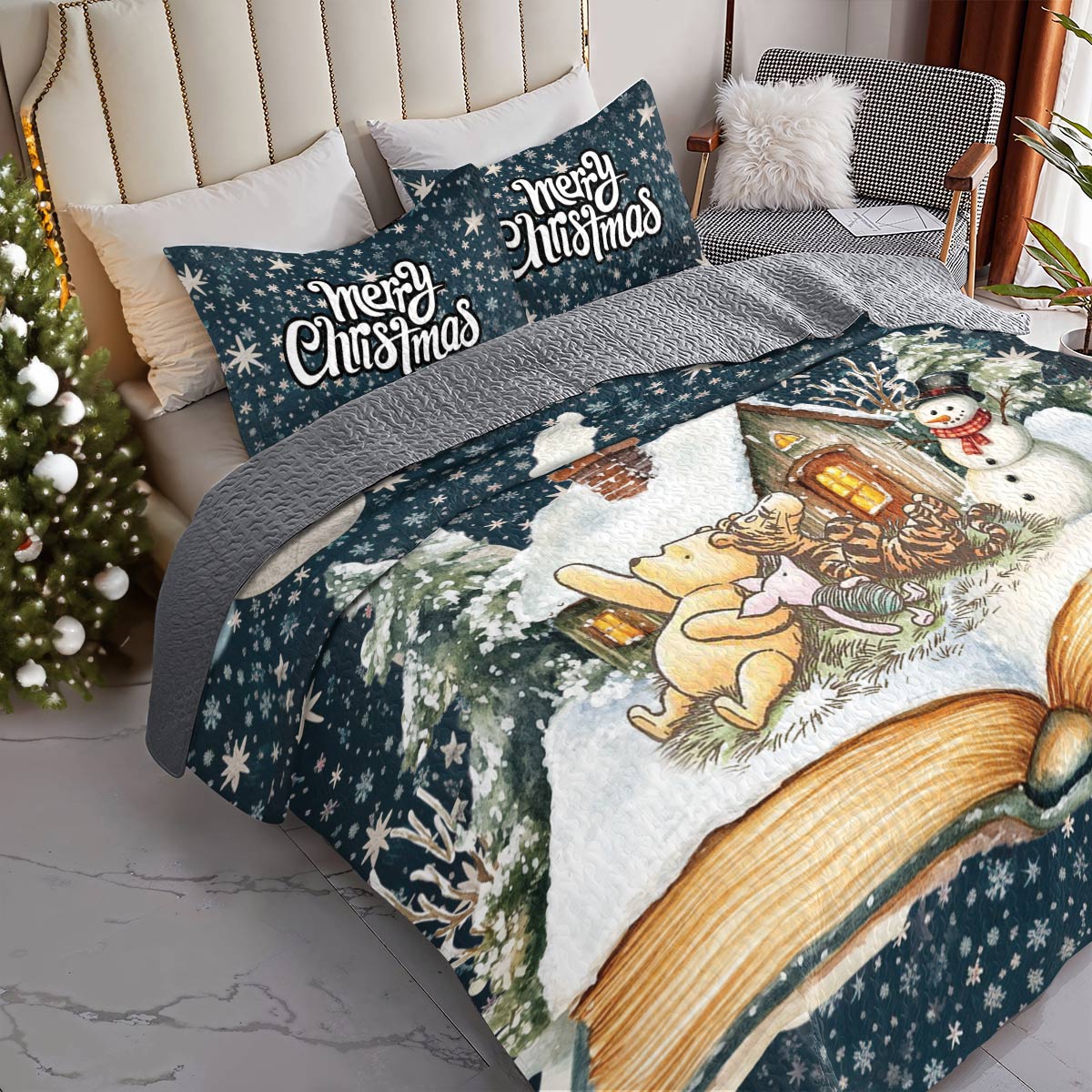 Shineful All Season Quilt 3-Piece Set Winnie Christmas