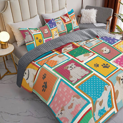 Shineful All Season Quilt 3-Piece Set Pitbull Fun