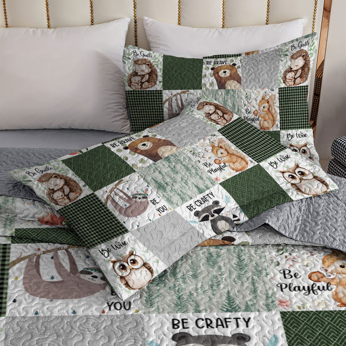 Shineful All Season Quilt 3-Piece Set Woodland Animal Charm