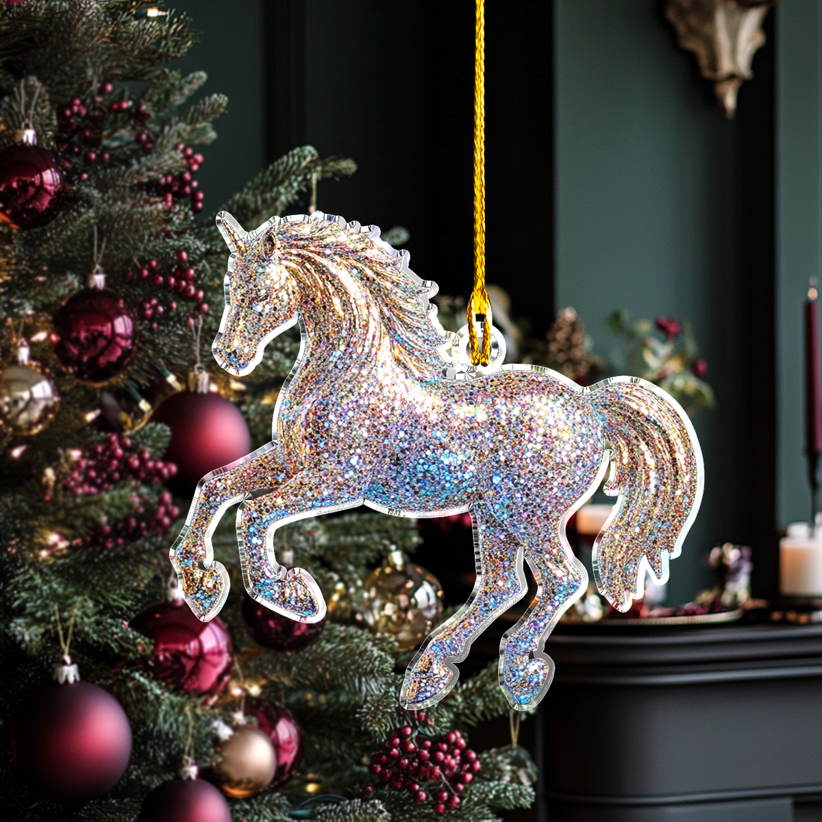 Shineful 2D Acrylic Ornament Glittering Magical Unicorn