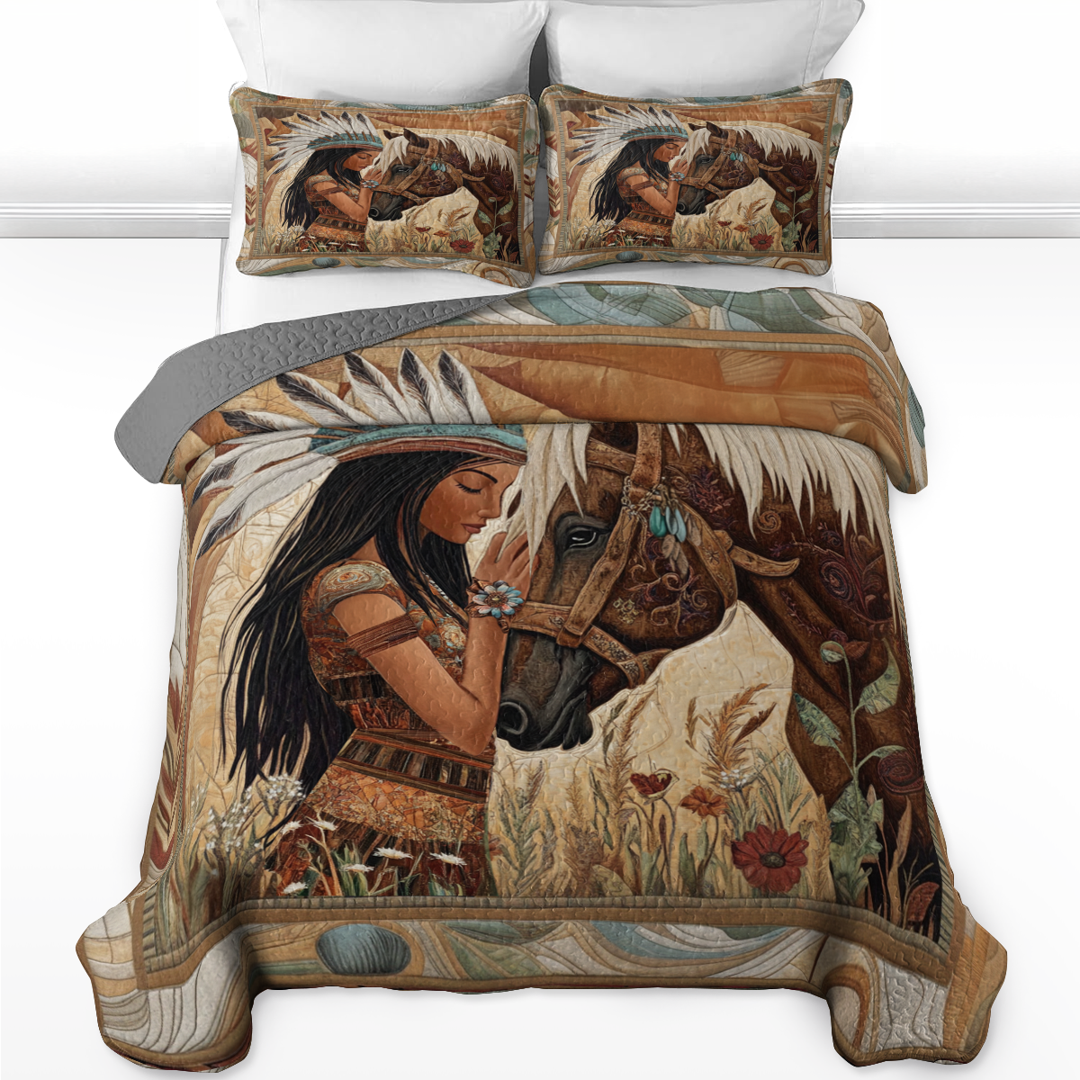 Shineful All Season Quilt 3-Piece Set Rustic Wildlife