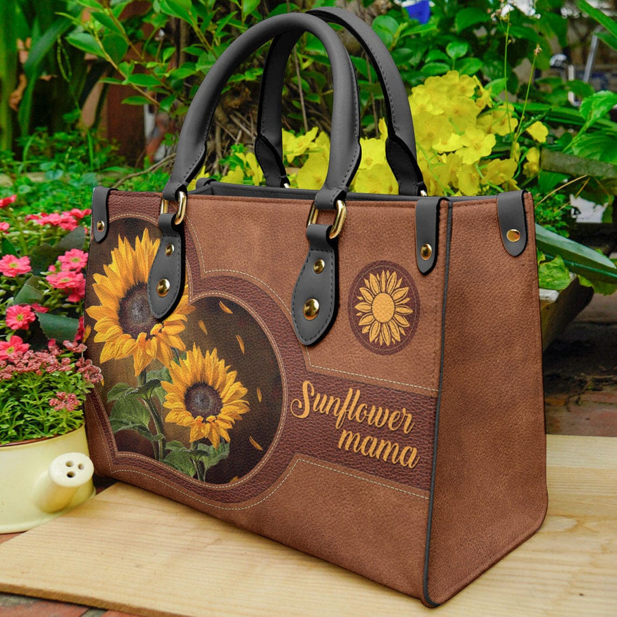 Sunflower Leather Bag Shineful Sunflowers Mama Tl10 Black
