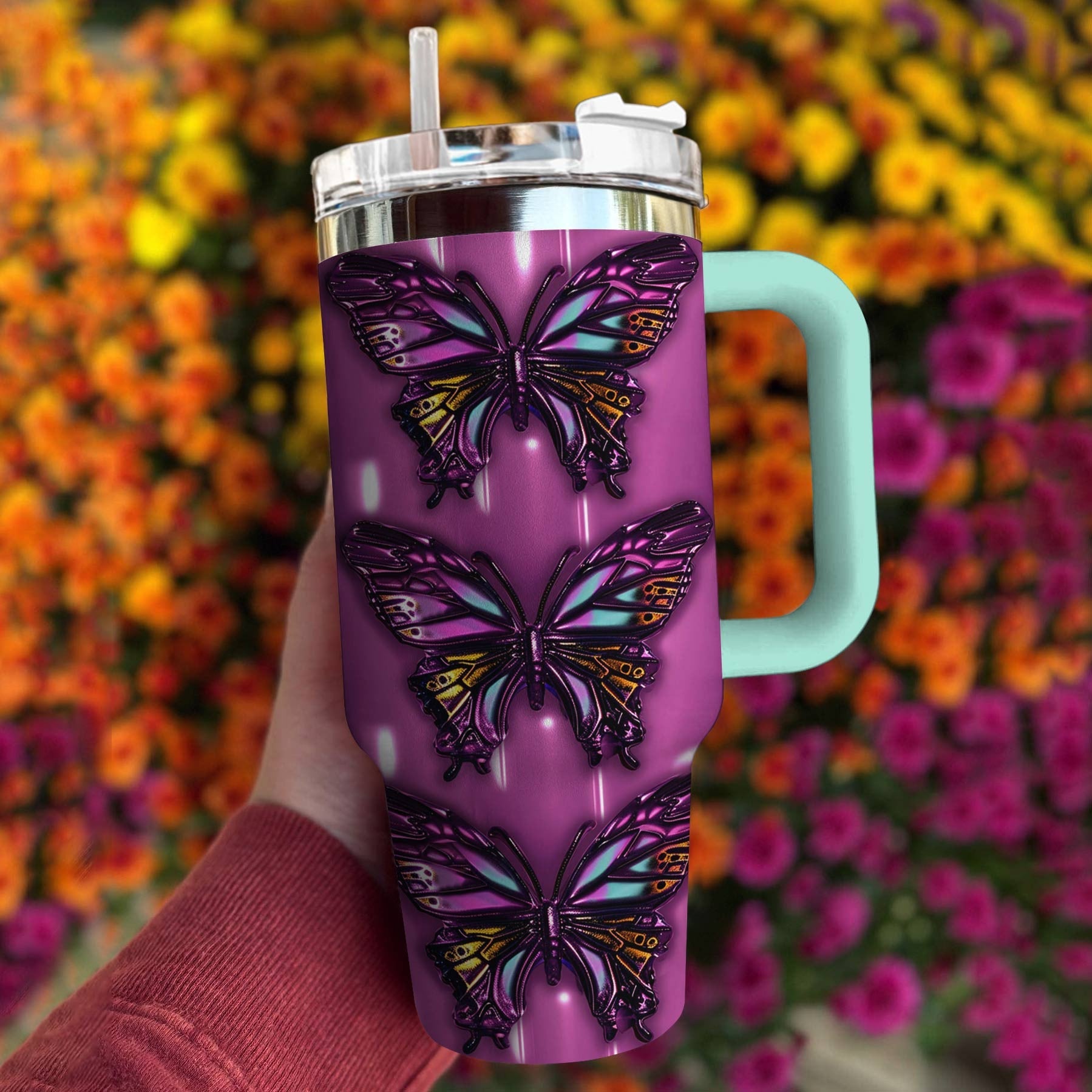 Butterfly 40 Oz Shineful™ Tumbler Purple Tl10 Mint 40Oz