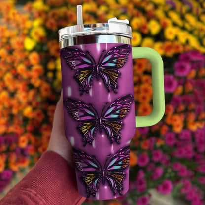 Butterfly 40 Oz Shineful™ Tumbler Purple Tl10 Green 40Oz