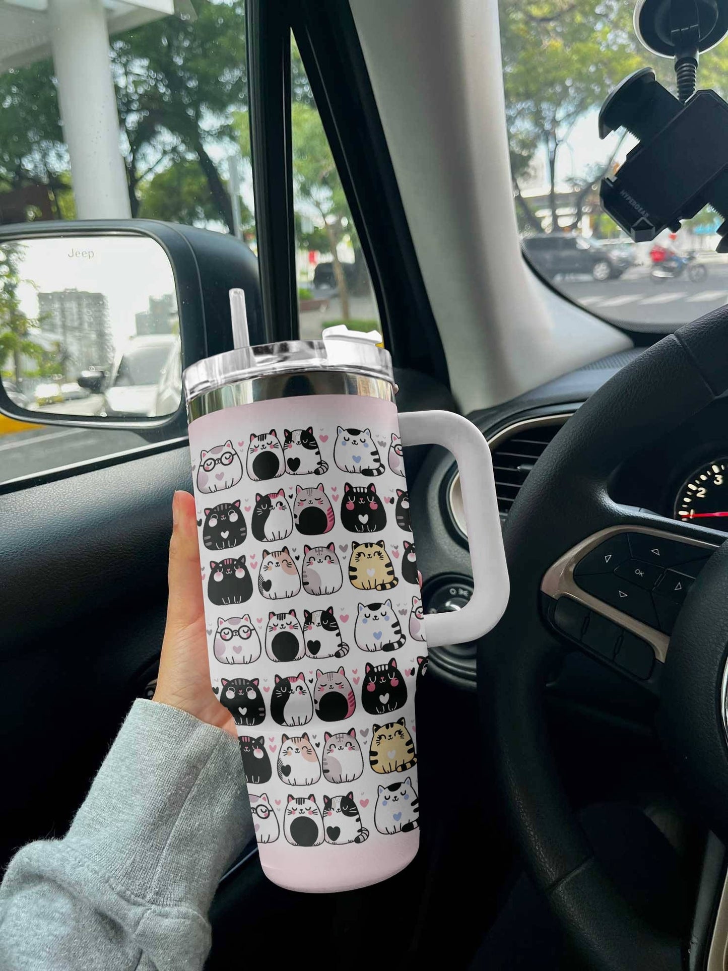 Cat 40 Oz Shineful™ Tumbler Lovely Cats Lk8 White 40Oz