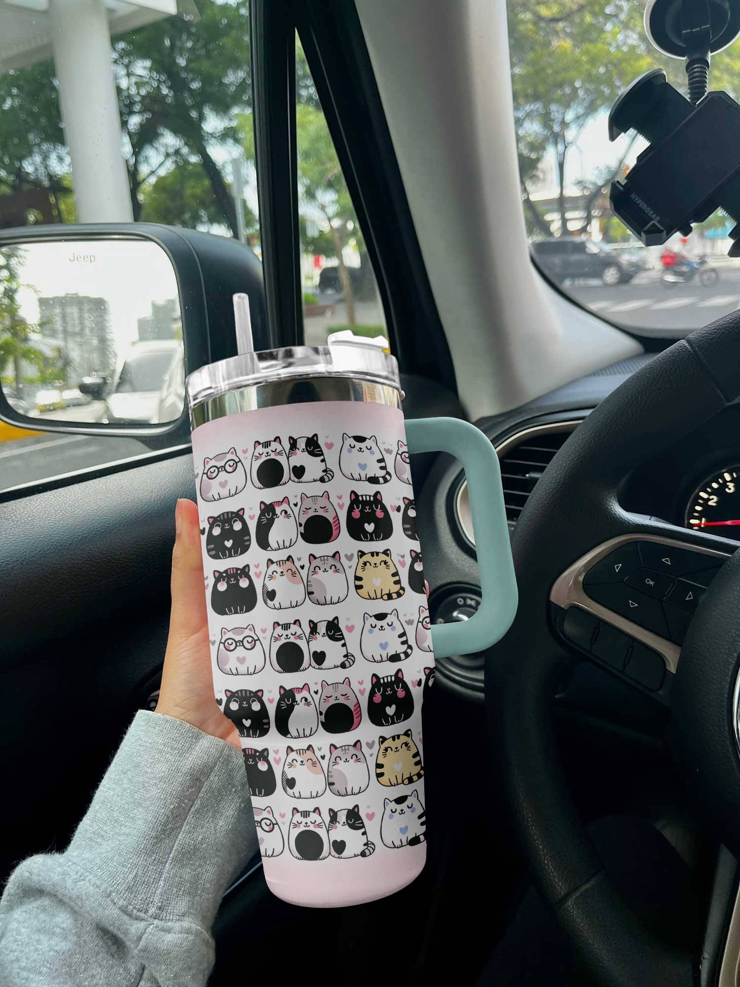 Cat 40 Oz Shineful™ Tumbler Lovely Cats Lk8 Mint 40Oz