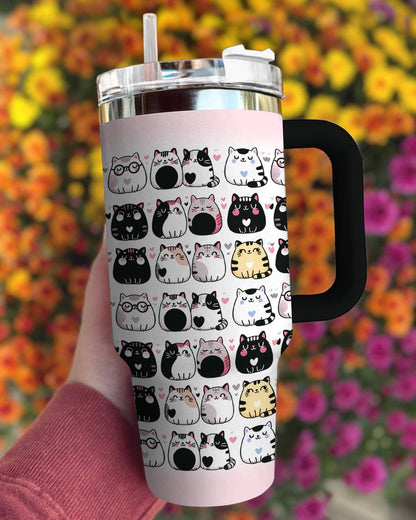 Cat 40 Oz Shineful™ Tumbler Lovely Cats Lk8 40Oz