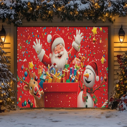 Shineful Garage Door Banner Decoration - Santa's Cheerful Crew