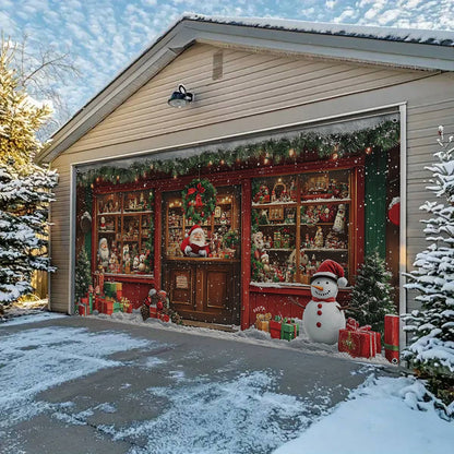 Shineful Garage Door Banner Decoration Santa's Shop