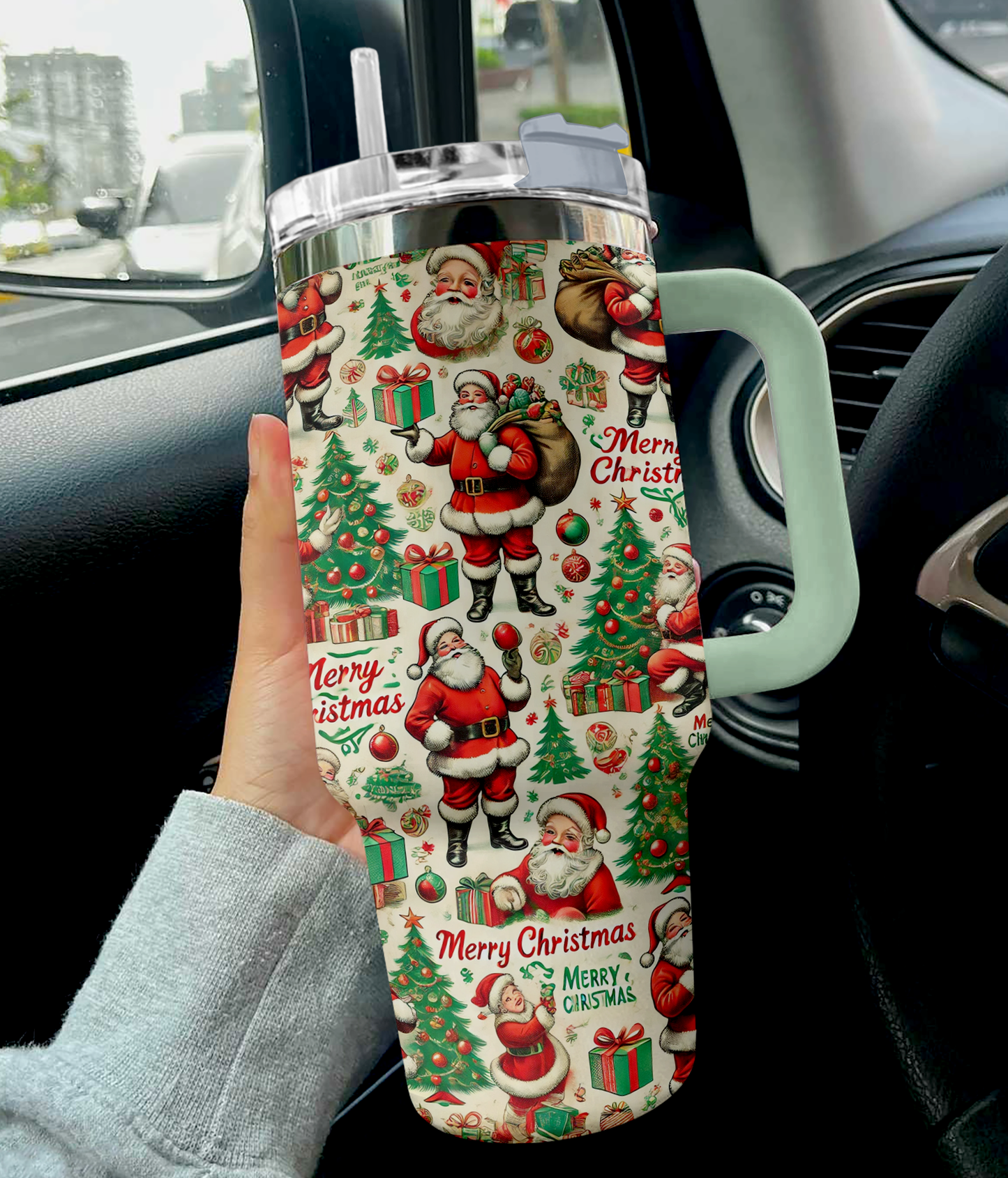 Shineful Tumbler Santa Pattern