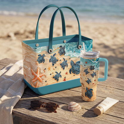 Shineful Bundle Beach Bag And Tumbler Ocean Turtle
