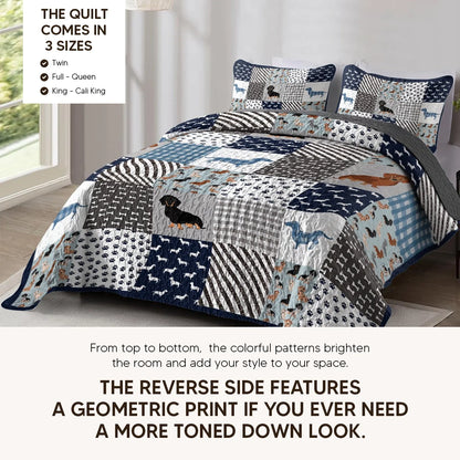 Shineful Quilt 3-Piece Set Dachshund Delight