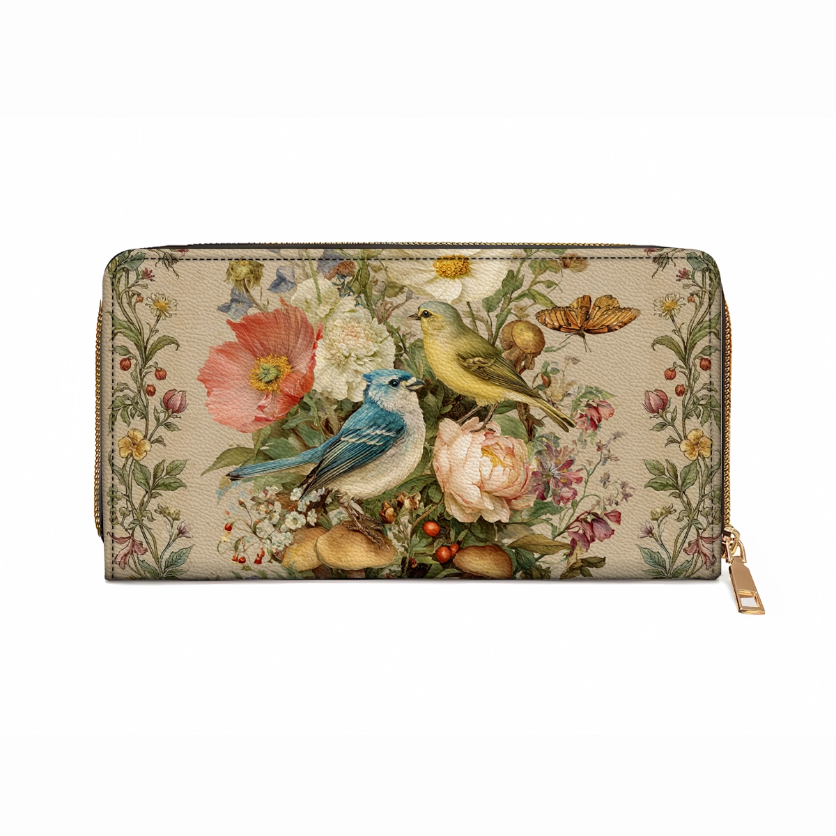 Shineful Leather Clutch Purse With Wristlet Strap Handle Whispering Garden